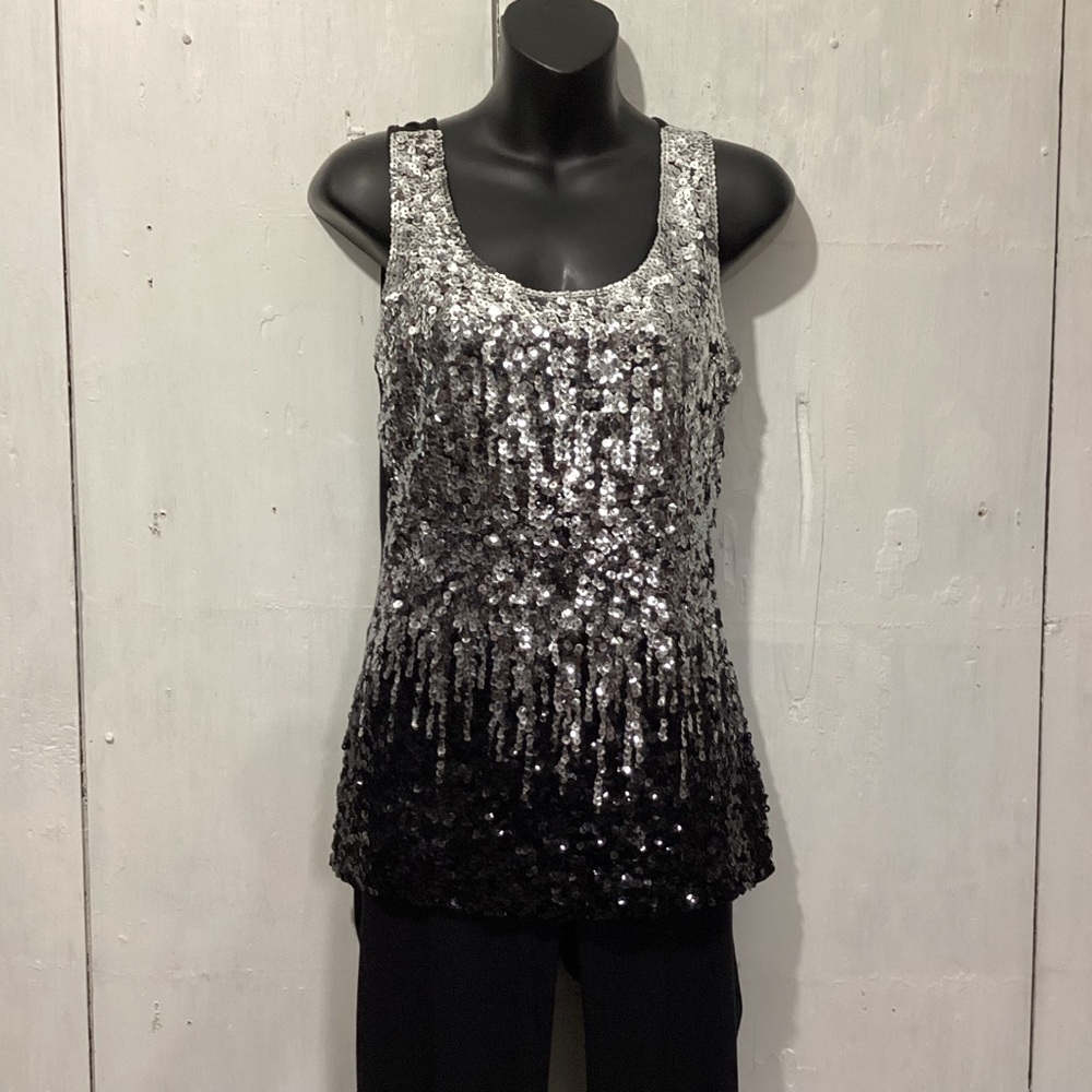 MANER Sequin Ombre Tank Top, Size S